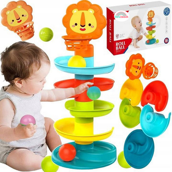 Wieża z piłeczkami zjeżdzalnia piłek kulek kuleczkowa Kulkowy tor Piramida LEW 42 cm