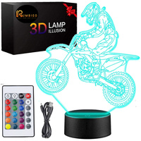 Lampka Nocna 3D Motocykl Cross LED RGB Rumbigo - Ożyw Swój Pokój!