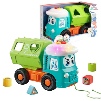 Interaktywna wywrotka sorter samochód ciężarowy z klockami zabawka Edukacyjna dla Dzieci dźwięki