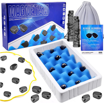 KAMIENIE MAGNETYCZNE SZACHY Magnetyczna gra w szachy planszowa gra strategiczna MAGNETIC