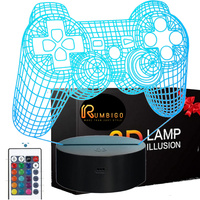 Lampka Nocna 3D LED PAD Kontroler GAMER RGB Pilot PREZENT DLA GRACZA Rumbigo