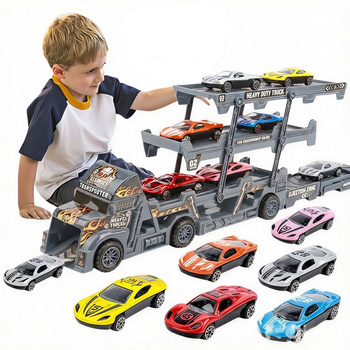 Mega Laweta Transporter Samochodów XXL – 12 Autek Sportowych w Zestawie! Kreatywna Zabawka dla Dzieci