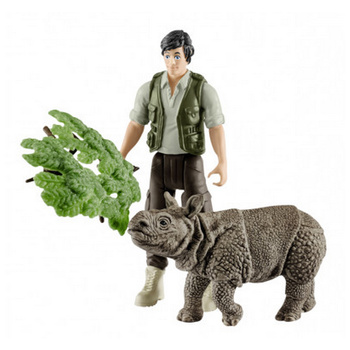 Zestaw Schleich 42428 nosorożec figurki leśniczy