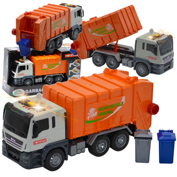Smieciarka zabawka ciężarówka Auto segregacja śmieci gumowe koła duże auto z koszami