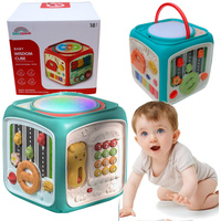 Kostka edukacyjna multikostka 6 w 1 interaktywna kostka bębenek kierownica zegar montessori