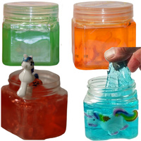 4sztuki zestaw Slime glut masa w słoiczku płynna plastelina jednorożec pony żelowa sensoryczna elastyczny kolor 